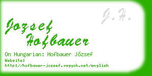 jozsef hofbauer business card