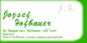 jozsef hofbauer business card